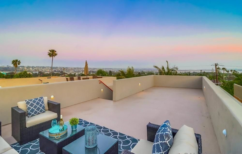 Custom Pacific Beach Home With 4 View Decks & Rooftop Oasis