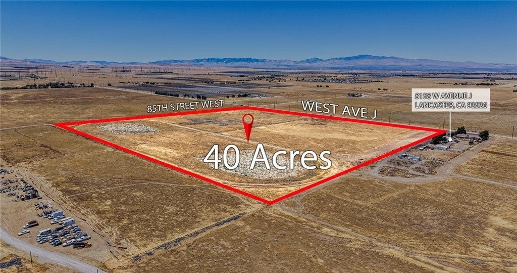 Huge 40-Acre Corner Parcel On Paved Avenue J Prime Antelope Valley Investment Opportunity